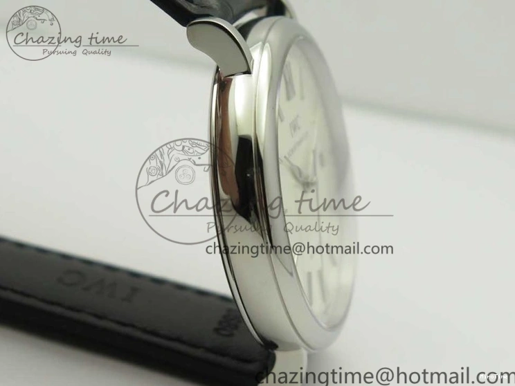 MIROTIME 0419 Portofino Automatic SS FKF 1:1 Best Edition White Dial SS Markers on Black Leather Strap A QuickDry 7138